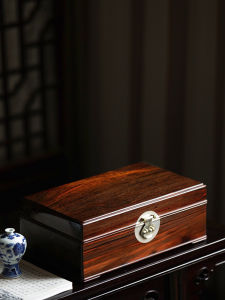 Redwood Jewelry Box Full Solid Wood Mortise And Tenon Chinese Style High End Jewelry Storage Box with Lock Traditional Handmade