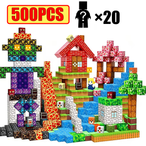 10-500PCS Magnetic Building Blocks Montessori STEM Educational Sensory Toys Mine World Magnet Cube Gifts For Kids Boys Girls