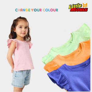 kaos anak rufle usia 1-10 th cotton