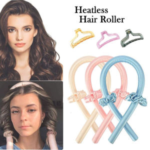 【Free gift】3in1 Heatless Curling Rod Heatless Hair Curls Headband Make Hair Soft Shiny Hair Curler Hairdressing Tools Accessories Hair Roller Heatless Curling Rod Headband Hair Rollers Hair Claw Clip Lazy Curler Curly Foam Cotton
