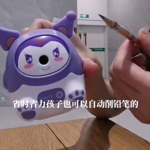 Kawaii Sanrio Kuromi Hand Pencil Sharpener Anime Figure Student Multifunction Auto Feed Pencil Sharpener School Supplies Gift