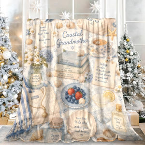 Blue Yellow Sunflower Art Festive No Pilling Premium Microfiber Blanket Ideal for Christmas Tree Holiday Party Decoration