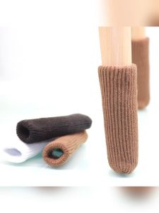【Local Warehouse】 Knitted Chair Leg Socks Thicken Furniture Pad Leg Floor Protector Non Slip Anti-Noise Table Feet Covers for Hardwood Floor Universal Non-slip Floor Protector Chair Socks Table Foot Cover Protective Case Furniture Legs Sleeves