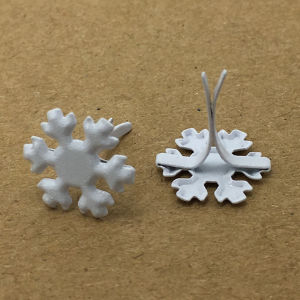 50pcs White Sonwflake Metal Brad Studs Spikes Scrapbooking Embellishment Fastener Brads Crafts Pushpin Decoration 12x14mm