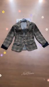 BLAZER WANITA MOTIF KOTAK PREMIUM BISA COD / BLAZER WANITA VIRAL