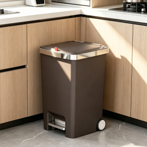 MMZECE | Modern Luxurious Step-on Trash Can With Lid