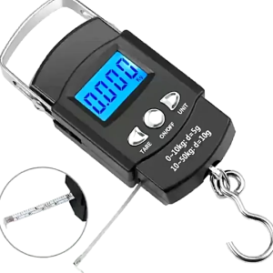 SHUSI 50KG Portable Digital Travel Fish Luggage Hanging Hook Measuring Tape Weight Scale