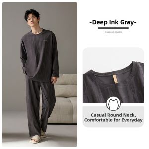 JIALEFEN | Mens High-end Pure Cotton Pajamas