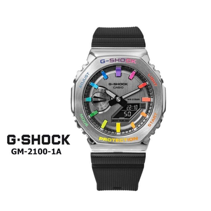 G-SHOCK CASIO GM-2100 Rainbow Shell Ring Logam Oktagon Arloji
