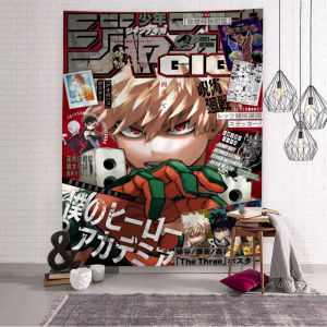 VIKAMA Featuring My Hero Academia Anime Collage Tapestry Ideal For Bedroom Dorm Wall Decor And Japanese Manga Themed Room