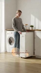 1PC Laundry Basket With Wheels And LidClosed Laundry HamperSuitable For BedroomsBathtubsLaundryDormitories