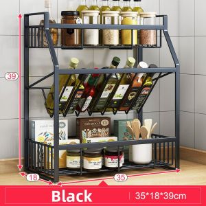 Kitchen Floor Stand Spice Rack 3 Tiers
