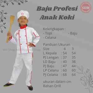 Baju Profesi Anak Koki