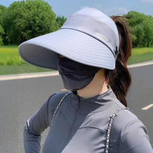 Summer Womens Hat Duckbill Cap Large Circumference Face Slimming Outdoor UV Protection Empty Top Sunshade Cap Adjustable Size