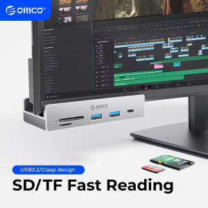 ORICO | ORICO USB 3.2 Hub 6-Port Expansion with Power Connector 10Gbps Protocol High-Speed Transmission SD TF Card Fast Reading