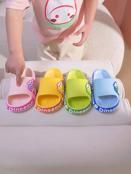SMILE Dinosaur Boys Girls Slippers Summer Kids Soft Sandals