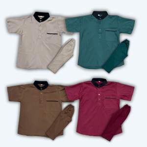 KIWICOLLECTION BAJU KOKO ANAK LAKI-LAKI SETELAN PENDEK KOKO ANAK LEBARAN USIA 3-11 TAHUN BISA COD