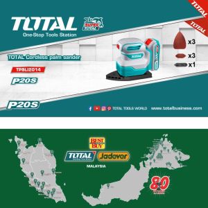 TOTAL Tools P20s 20V series Cordless Palm Sander W/Free 6 Pcs Sand paper 锂离子电池无线手提式砂光机/角磨机 - TPSLI2014