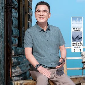 LAOYECHE | Durable Wrinkle-Resistant Quick-Dry Senior Mens Short Sleeve Shirt