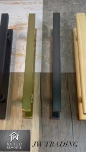 Square/Rectangular H Handle for Glass/Wooden Swing Door - Premium Modern DIY (Black Gold TB Wood)Ready Stock Malaysia