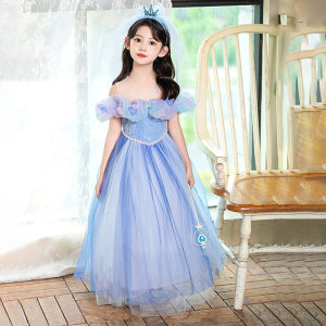 Cinderella Princess Dress for Girls One Shoulder Butterfly Mesh