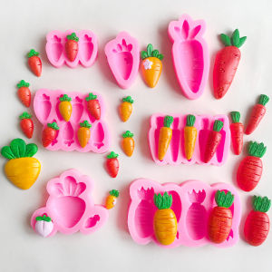 Carrot Silicone Mold DIY Fondant Chocolate Cake Decorating Candy Gum Paste Polymer Clay Cupcake Topper Baking Mold for Easter