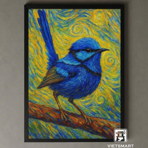 Tranh Nghệ thuật "Con Chim Xanh" VIETSMART ART - Acrylic 45 x 60cm