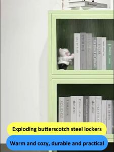 Steel Sideboard Living Room Cabinet Storage Cabinet Kitchen Tableware Household Iron Cabinet Steel Combination Cabinet