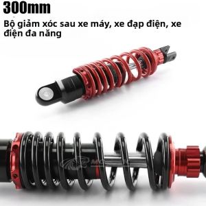 Giảm Xóc Sau Xe Máy Phổ Thông 300mm Thiết Kế Tích Hợp Có Thể Điều Chỉnh Dành Cho Xe Tay Ga Kawasaki Honda Yamaha - Đen/Đỏ