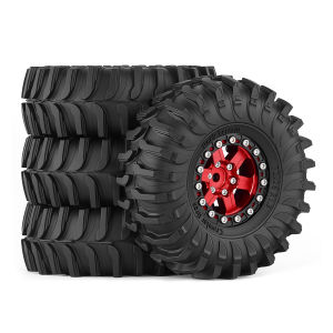 4pcs 72mm 1.3" Metal Beadlock Wheel and Tire for 1/18 1/24 RC Crawler Car TRX4M SCX24 FCX24 FCX24M AX24 Upgrade Parts