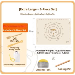 SHUEHO | Food Grade Thickening Dough Rolling Pad and Roller Set
