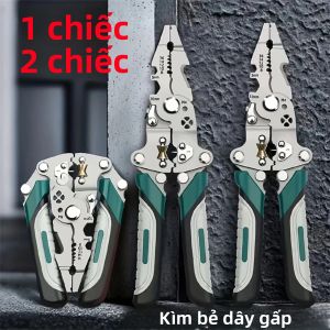 Kìm Tuốt Dây Đa Chức Năng 18 Trong 1 Có Thể Gập Lại 1/2 Công Cụ Uốn Tóc Bằng Thép Carbon Thiết Kế Nhỏ Gọn Để Kết Nối An Toàn & Các Dự Án DIY Thép Carbon