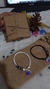 (COD) GELANG SIDIK JARI MEWARNAI COUPLE WATERPROF FREE B0X + CAT ISI 2 PCS