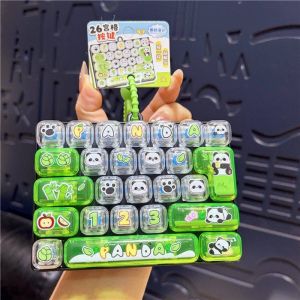 Bandai | Cute Animalpattern Decompression Key Chain|26 Key Keyboard Pendant|Bag Pendant Decorative Toysdecompression Toy Model Ornaments
