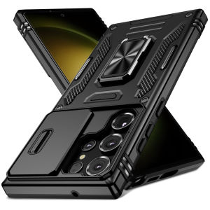 Heavy-Duty Anti-Drop Bracket Phone Case with Lens ProtectionB for S25 S24 S23 S22 S21 S20 Ultra Plus FE