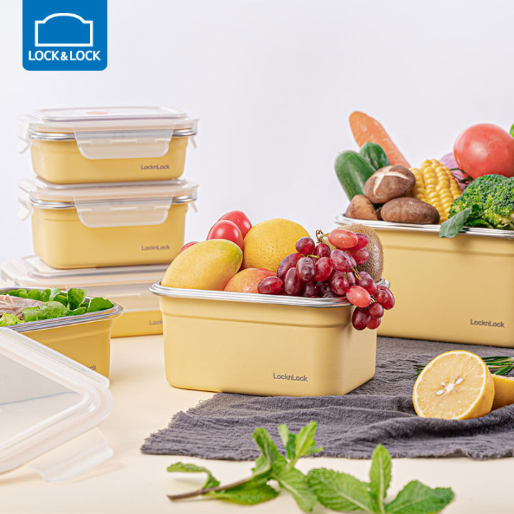Lock＆Lock Stainless Steel Crisper Sealed Lunch Box 304 Food Grade Large ...