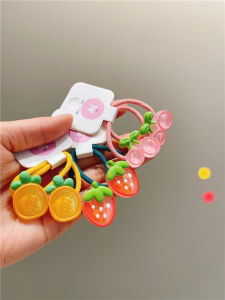 น่ารัก ผลไม้ เด็กทารก ยางรัดผมเด็กอุปกรณ์ผมสไตล์เจ้าหญิงที่คาดผมสําหรับเด็กผู้หญิงวงผมทารกเด็กเชือกผม