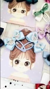 Set 2 kẹp tóc nơ lụa satin cao cấp cho bé gáikẹp tóc nơ handmade làm thủ côngphụ kiện xinh cho bé gái.