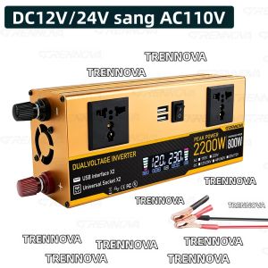 Biến Tần Điện Áp Đa Năng Grennova 2200W 12V-72V Sang 110V/220V Với Màn Hình LCD Hai Đầu Ra AC Cho Dụng Cụ Điện Xe RV Nguồn Dự Phòng Gia Đình
