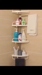 ✅100% Original Yoky Home Adjustable Bathroom Corner Rack Pole Caddy Shower Organizer