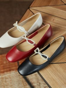 สายรัดรองเท้าส้นสูงแบบไม่ต้องติดตั้งใหม่ที่ป้องกันการหลุดลิ้นจี่พร้อมหัวเข็มขัดเป็นมุก สีขาว รองเท้าส้นสูงอเนกประสงค์