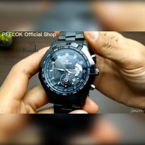 Jam Tangan Pria Fngeen S001 Luxury Stainless Sport Quartz Kotak Original
