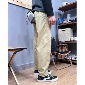 Khaki Fleece Lined Outdoor Mens Cargo Pants Autumn Winter Waterproof Climbing Sport Mountaineering Workwear Trousers