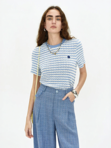 Slim Fit Casual Tshirt Blue Stripes