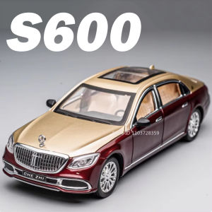 1:24 Scale S600 62S Car Model Miniature Toys Metal Diecast Doors Opened Pull Back Sound Light Birthday Toy Gifts for Children