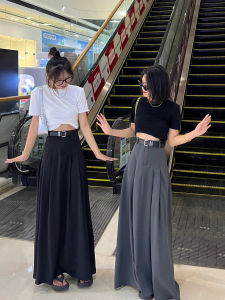 LaoYu ผู้หญิง ชุดกึ่งทางการ High เอว กระโปรง สีดำ ทรงเอ Midi เดรส โพลีเอสเตอร์ ผ้าพับ ดีไซน์ ชุดลำลองสำหรับเดินทางในเมือง