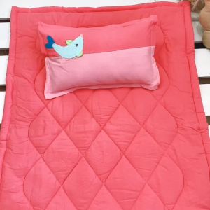 Bộ Nệm + Gối nằm bộ 2 món cho bé nhà trẻ vải cotton cara xốp mềm mại thấm hút mồ hôi