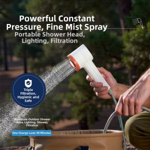 BEIANLANG | Portable Outdoor Shower with Lighting Electric Shower