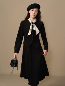 DUSHU | Plus Size Simple Color Contrast Pseudo-Two-Piece Dress