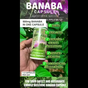 Bellevine Banaba Capsules  500mg 100s Food Supplement Premium Daily Nutrition for Everyday Well Being Maintenance and Comfort
